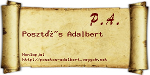 Posztós Adalbert névjegykártya